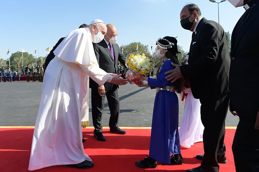 Read more about the article Pope arrives in Iraq, promoting peace, tolerance, equality